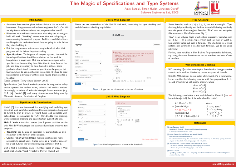 poster for Magic of Specifications and Type Systems